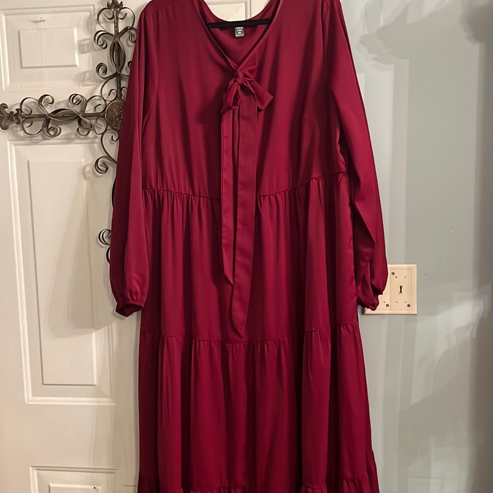 Shein curve 4xl burgundy dress